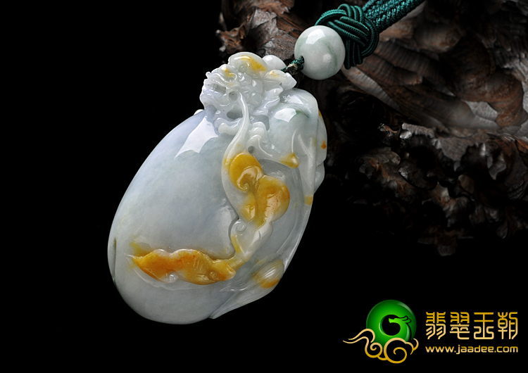 细糯种黄翡缅甸翡翠A货麒麟送福手玩件