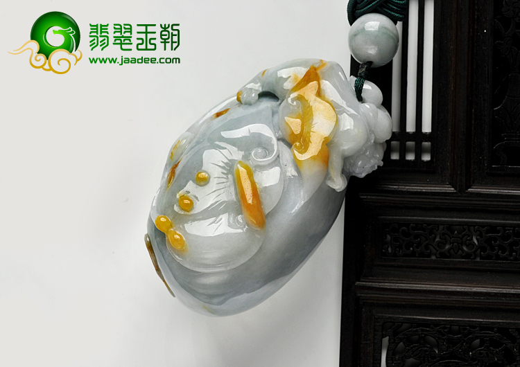 细糯种黄翡缅甸翡翠A货麒麟送福手玩件