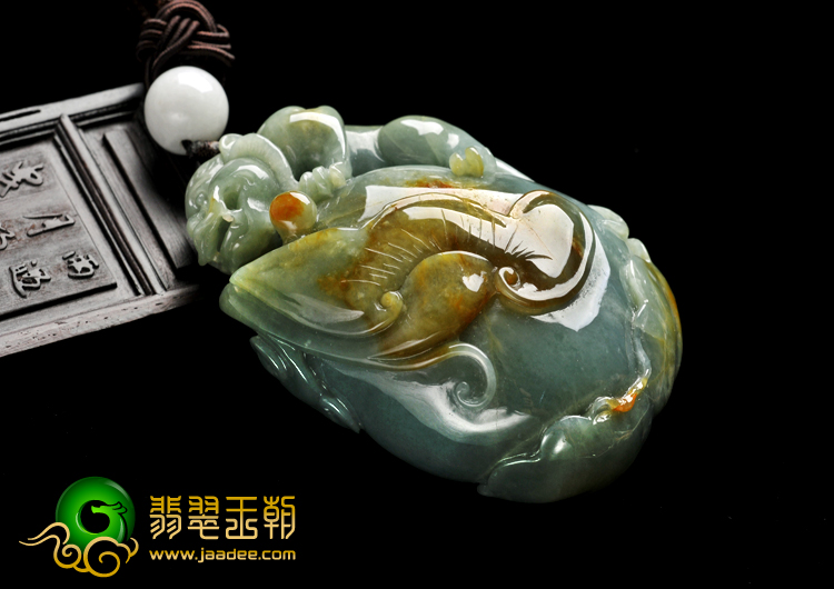 细糯种晴水褐黄翡缅甸翡翠A货麒麟送福手玩件