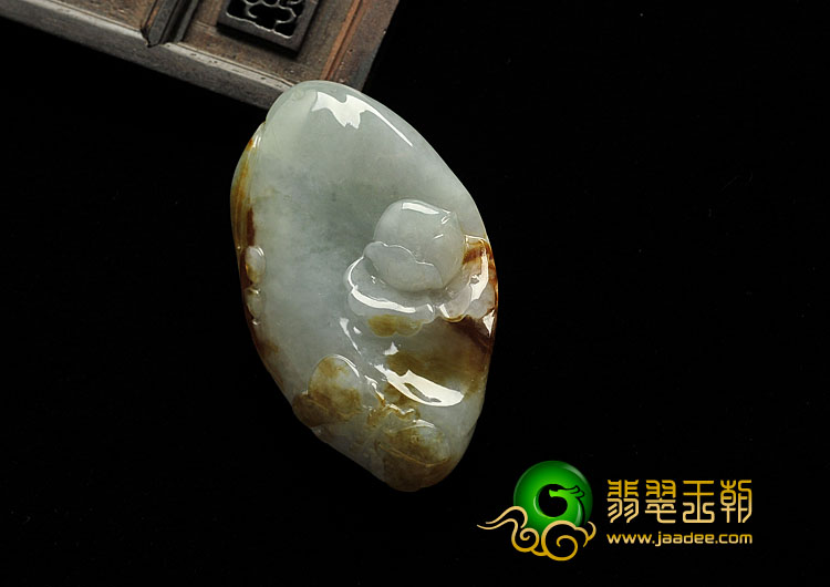 糯冰种褐红翡缅甸翡翠A货蝶恋花挂件