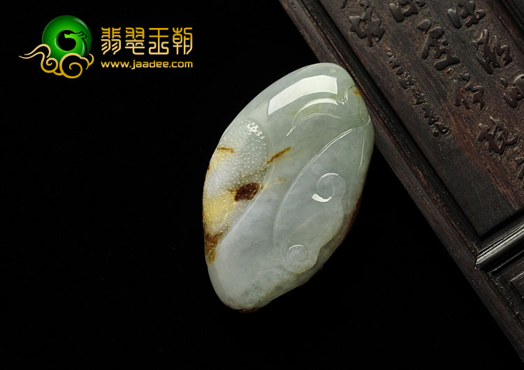 糯冰种褐红翡缅甸翡翠A货蝶恋花挂件