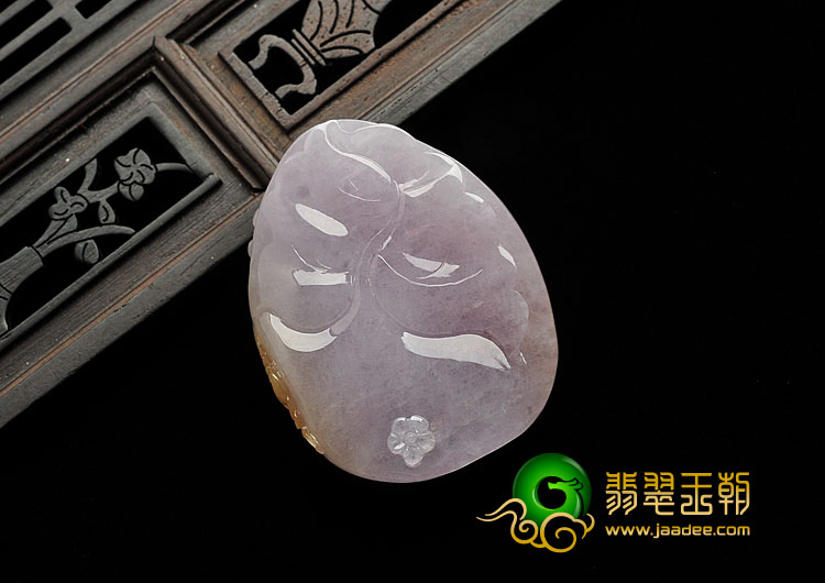 糯冰种紫罗兰黄翡缅甸翡翠A货喜上眉梢挂件