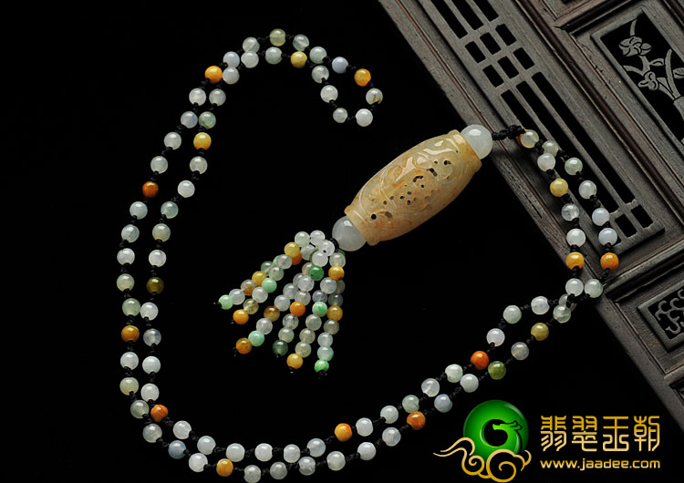 糯冰种飘红花缅甸翡翠A货福柱挂件