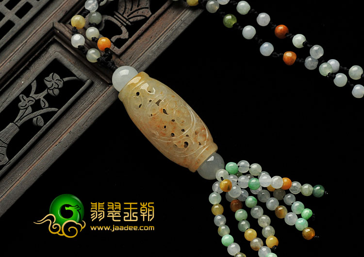 糯冰种飘红花缅甸翡翠A货福柱挂件