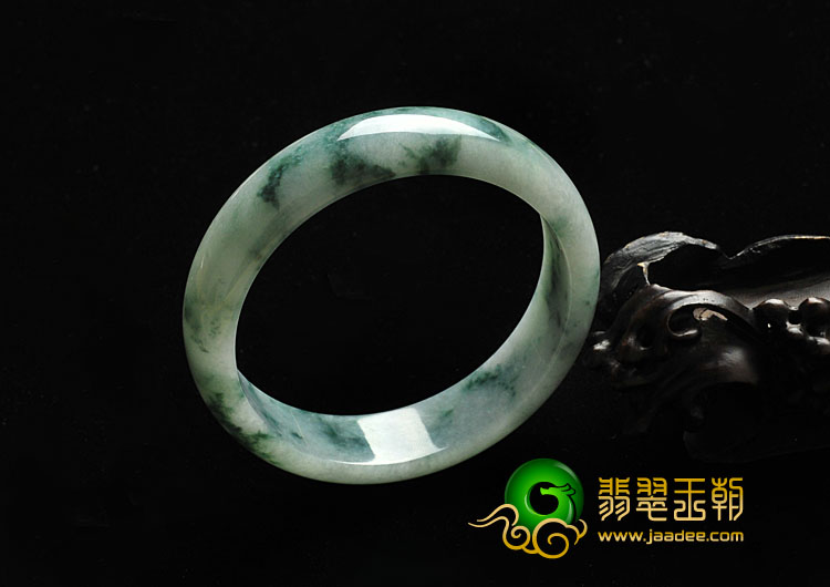 糯冰种飘花缅甸翡翠A货手镯（61mm）