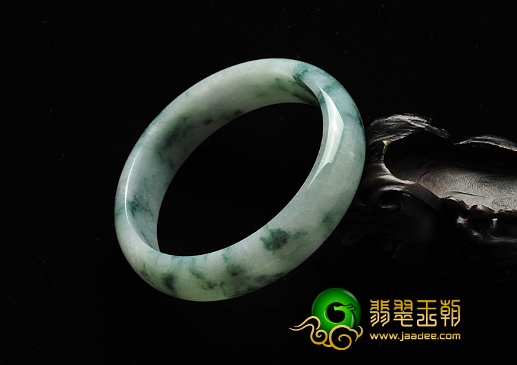 糯冰种飘花缅甸翡翠A货手镯（61mm）