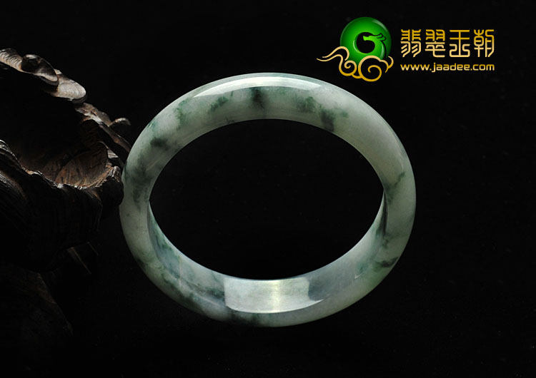 糯冰种飘花缅甸翡翠A货手镯（59.8mm）