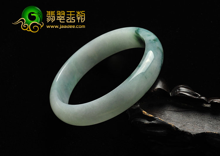 糯冰种飘花缅甸翡翠A货手镯（60.8mm）