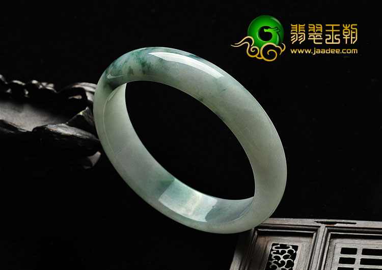 糯冰种飘花缅甸翡翠A货手镯（60.8mm）
