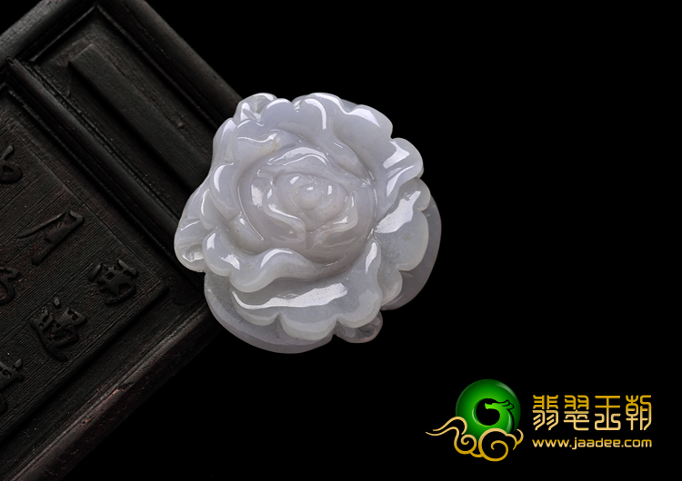糯冰种淡紫罗兰缅甸翡翠A货玫瑰花挂件