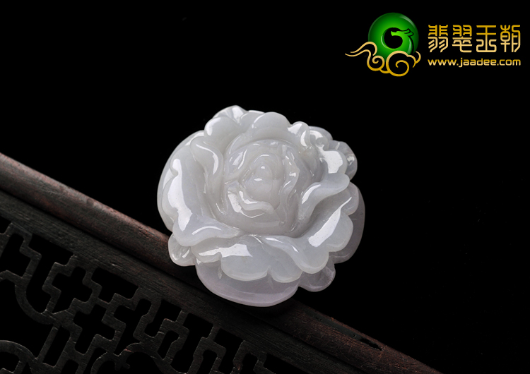 糯冰种淡紫罗兰缅甸翡翠A货玫瑰花挂件
