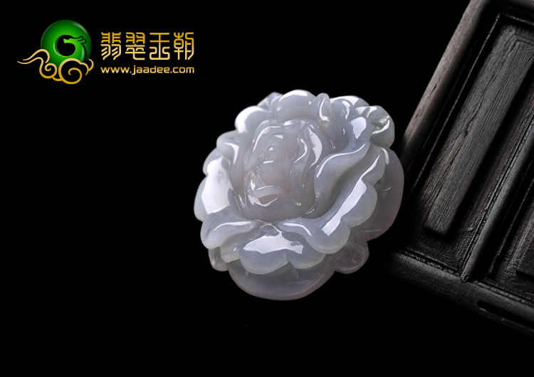 糯冰种淡紫罗兰缅甸翡翠A货玫瑰花挂件