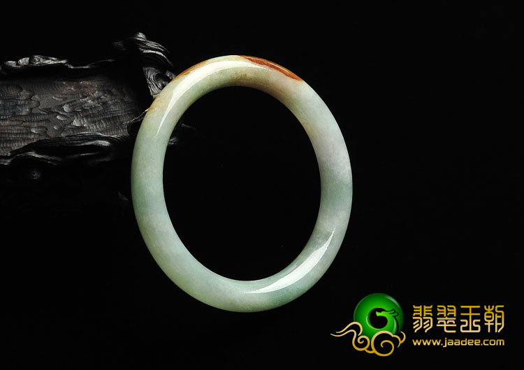 糯冰种褐黄翡缅甸翡翠A货圆条手镯（57.8mm）