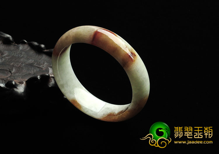 糯冰种褐黄翡缅甸翡翠手镯（52mm）