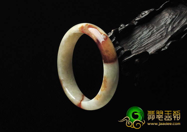 糯冰种褐红翡缅甸翡翠A货手镯（52mm）