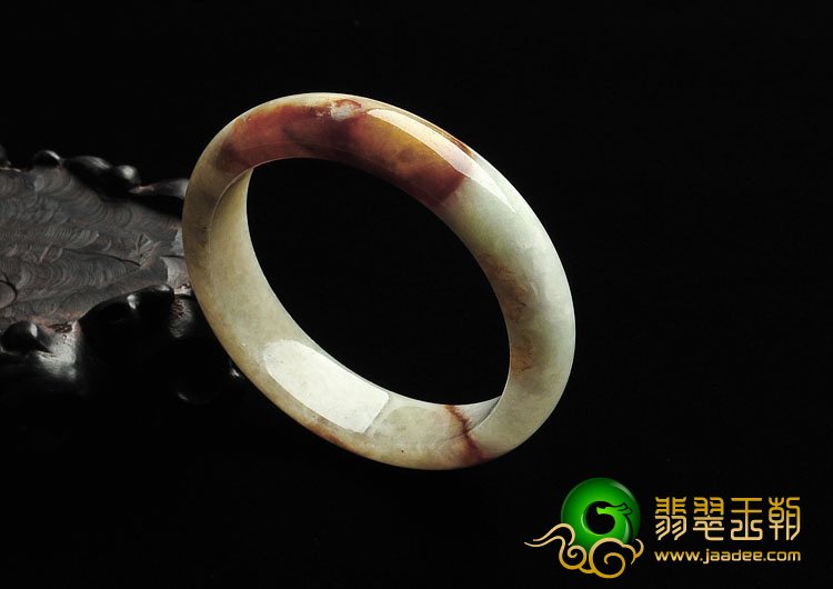 糯冰种褐红翡缅甸翡翠A货手镯（52mm）