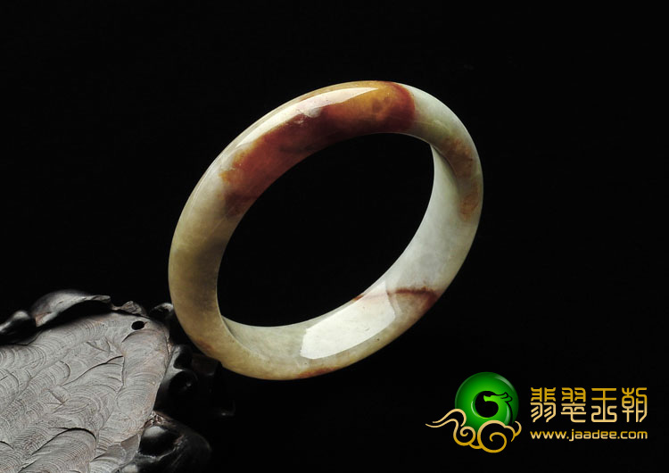 糯冰种褐红翡缅甸翡翠A货手镯（52mm）