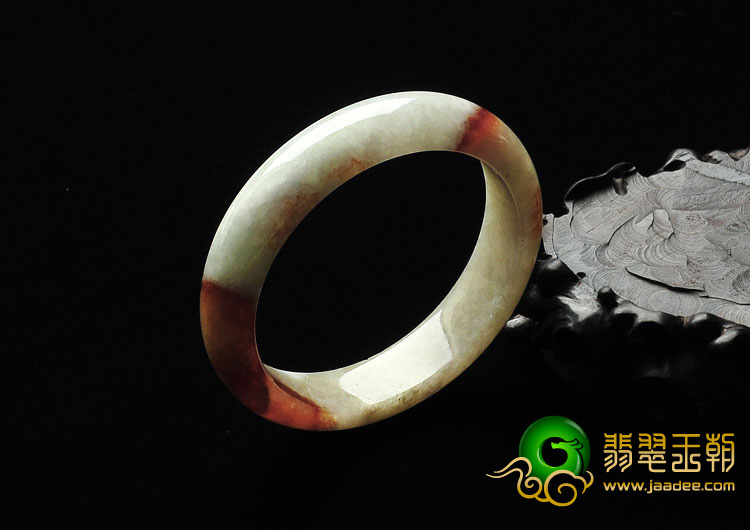 糯冰种褐红翡缅甸翡翠A货手镯（52mm）
