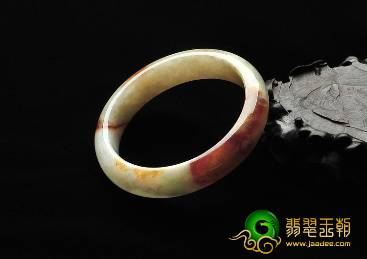 糯冰种褐红翡缅甸翡翠A货手镯（52mm）
