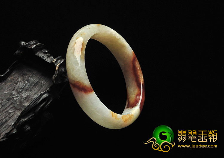 糯冰种褐红翡缅甸翡翠A货手镯（52mm）