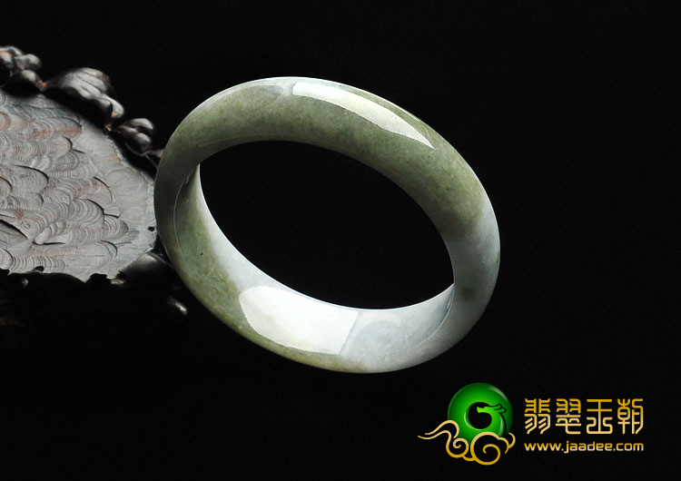 细糯种豆沙绿缅甸翡翠A货手镯（58.2mm）