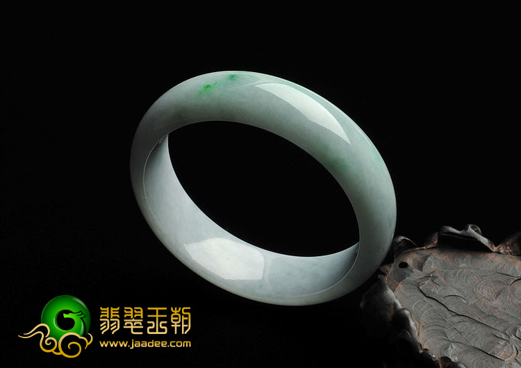 糯冰种晴水略飘翠缅甸翡翠A货手镯（58.6mm）