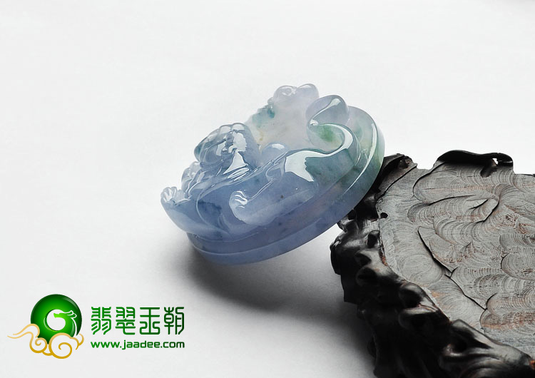 冰种紫罗兰飘花缅甸翡翠A货虎虎生威挂件