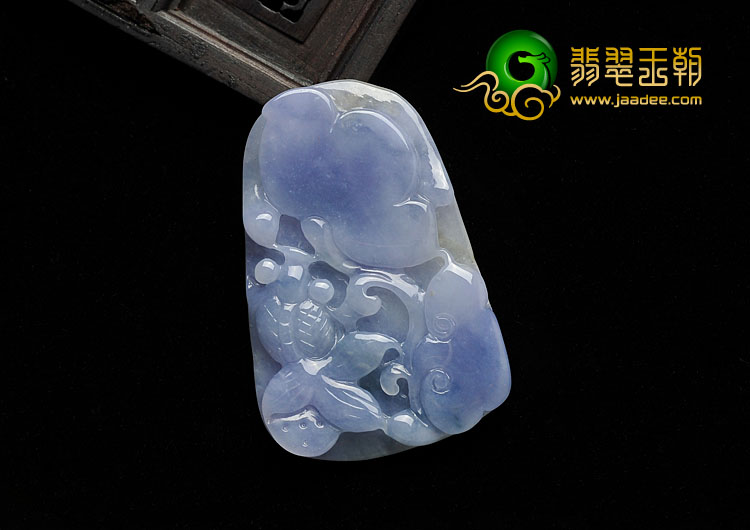 糯冰种紫罗兰略飘花缅甸翡翠A货金玉满堂挂件