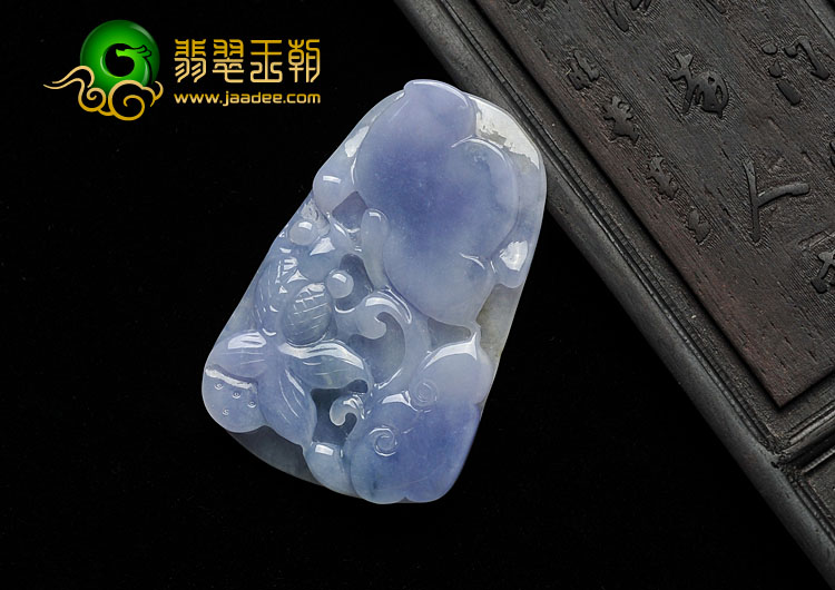 糯冰种紫罗兰略飘花缅甸翡翠A货金玉满堂挂件