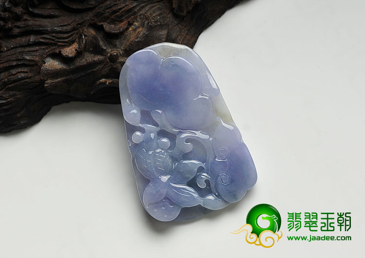 糯冰种紫罗兰略飘花缅甸翡翠A货金玉满堂挂件