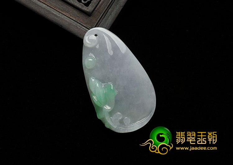 糯冰种春带彩缅甸翡翠A货一品清廉挂件