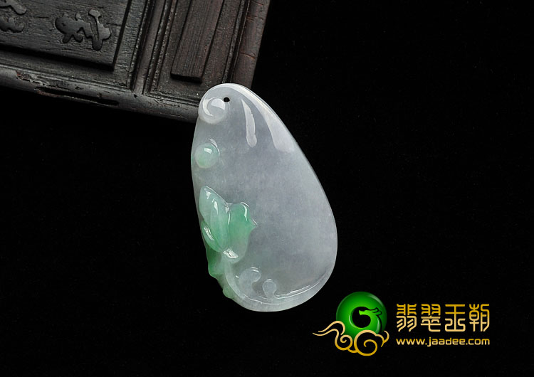 糯冰种春带彩缅甸翡翠A货一品清廉挂件