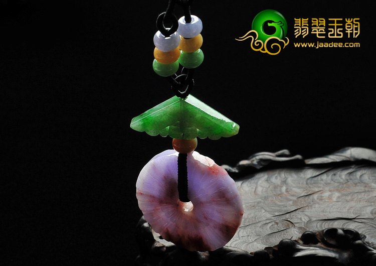 feicui细糯种/糯冰种三彩缅甸翡翠A货平安扣挂件