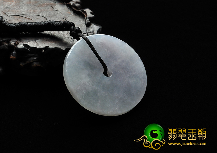 糯冰种淡紫罗兰缅甸翡翠A货平安扣挂件
