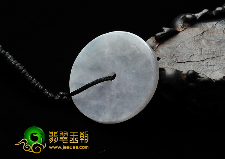 糯冰种淡紫罗兰缅甸翡翠A货平安扣挂件