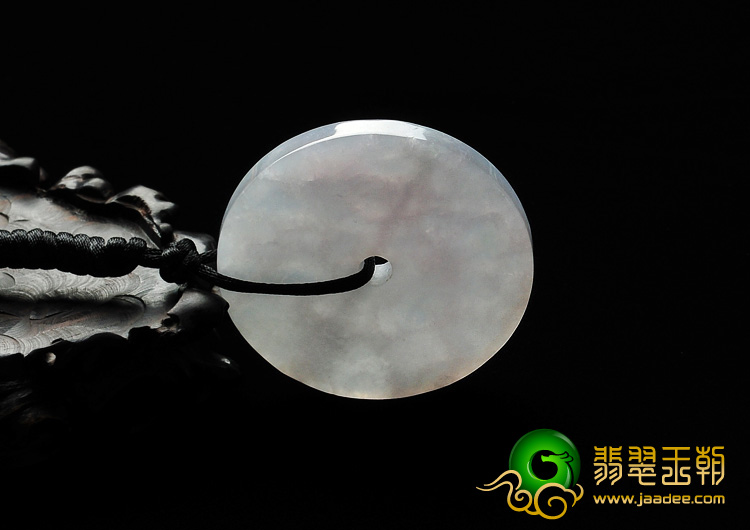 糯冰种淡紫罗兰缅甸翡翠A货平安扣挂件