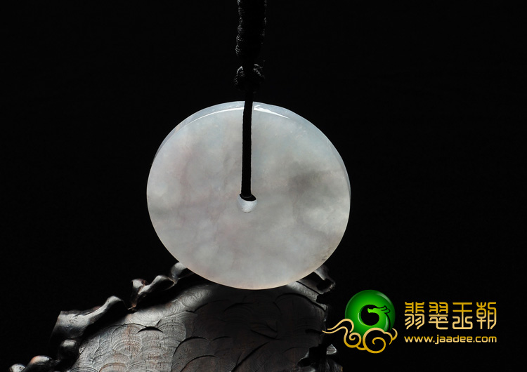 糯冰种淡紫罗兰缅甸翡翠A货平安扣挂件