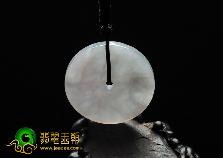 糯冰种淡紫罗兰缅甸翡翠A货平安扣挂件