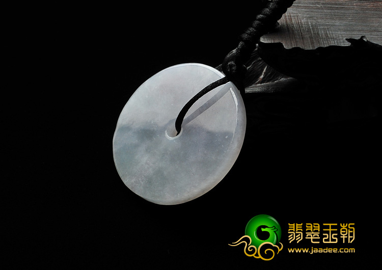 糯冰种淡紫罗兰缅甸翡翠A货平安扣挂件