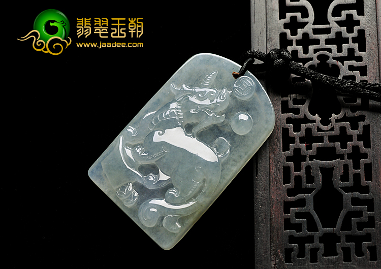 (超值推荐)冰种晴水缅甸翡翠A货招财进宝挂件
