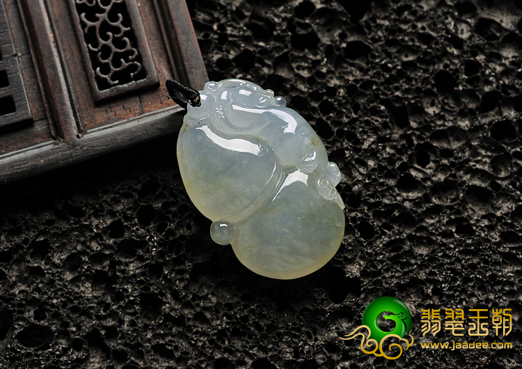 冰种晴水略带黄翡缅甸翡翠A货福禄寿挂件