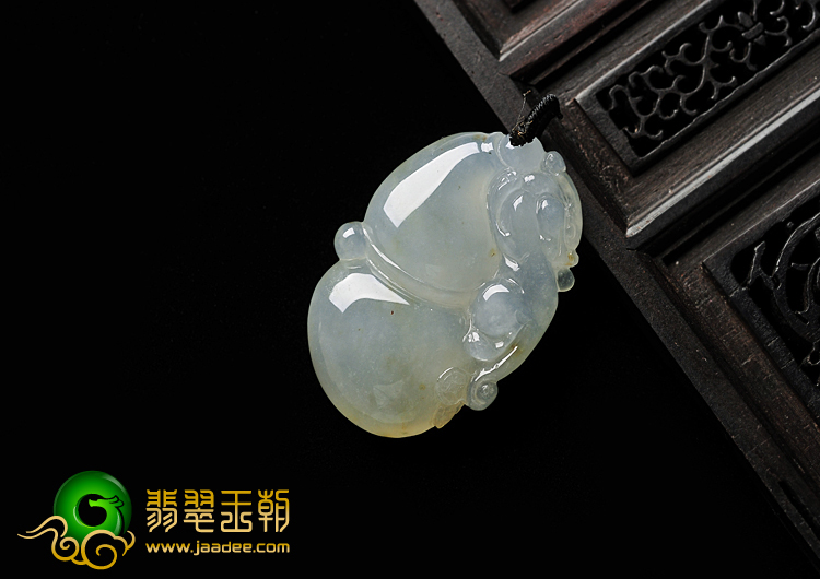 冰种晴水略带黄翡缅甸翡翠A货福禄寿挂件