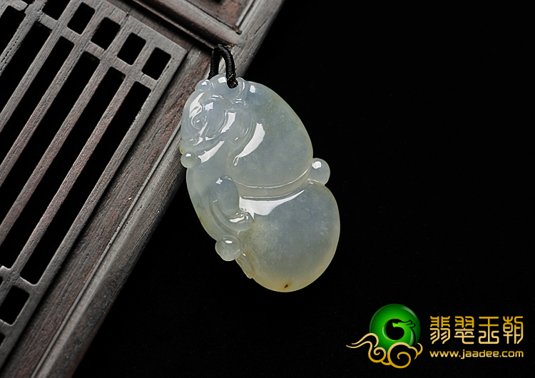 冰种晴水略带黄翡缅甸翡翠A货福禄寿挂件