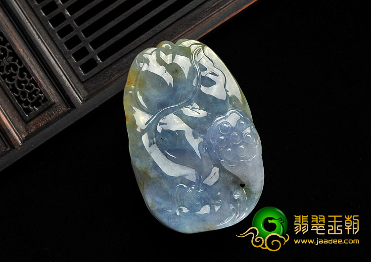 冰种紫罗兰黄翡缅甸翡翠A货富贵花开挂件