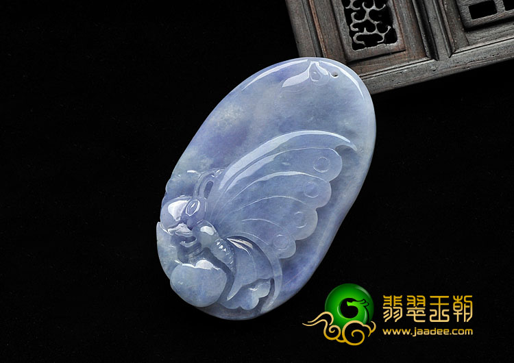 冰种紫罗兰缅甸翡翠A货蝶恋花挂件