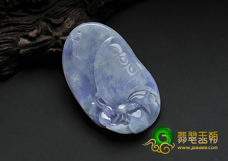 冰种紫罗兰缅甸翡翠A货蝶恋花挂件