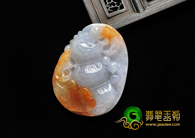 糯冰种红黄翡缅甸翡翠A货年年有余挂件