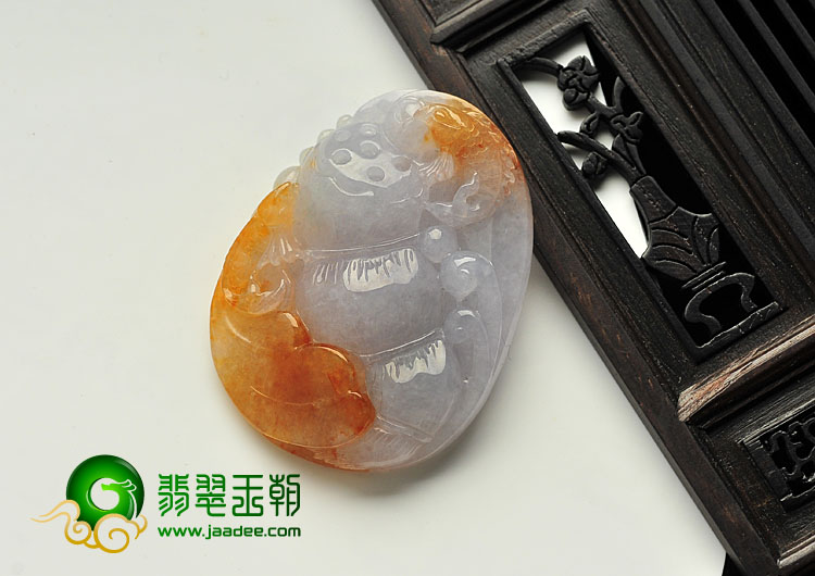 糯冰种红黄翡缅甸翡翠A货年年有余挂件