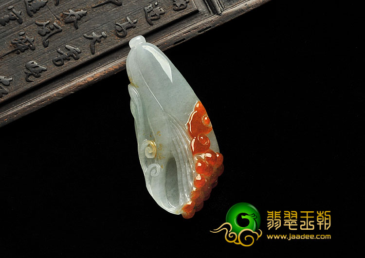 糯冰种红翡晴水缅甸翡翠A货玉兰花挂件