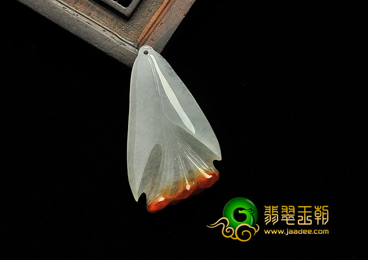 糯冰种红翡缅甸翡翠A货玉兰花挂件